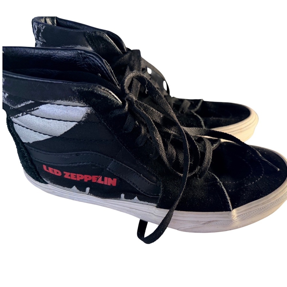 Vans Sk8-Hi Led Zeppelin 50th Anniv  Black Suede High Top Sneakers women's 8.5